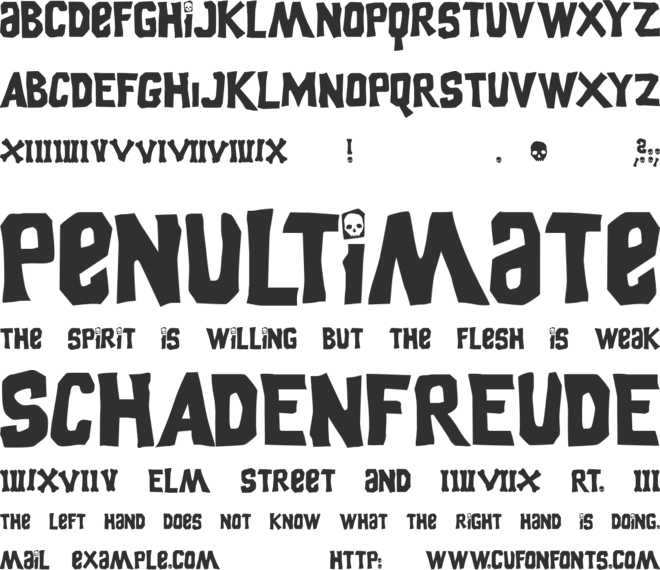 Goonies font preview
