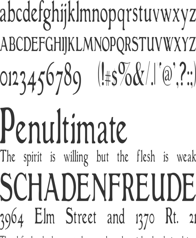 GranthamLightCondensed font preview