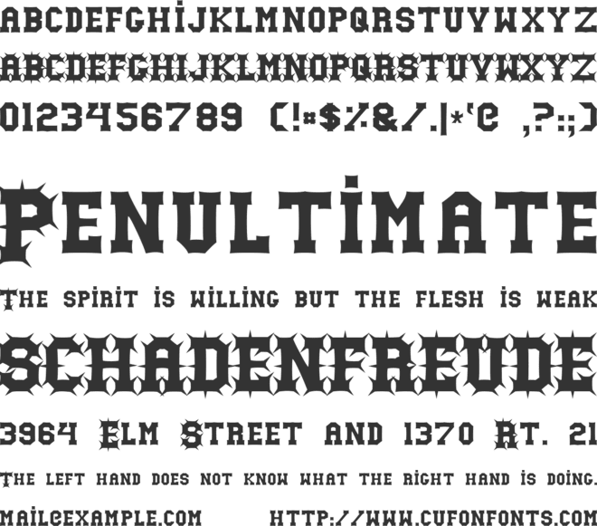 Gutcruncher font preview