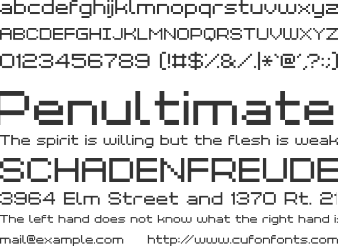 Grixel Kyrou 7 Wide font preview