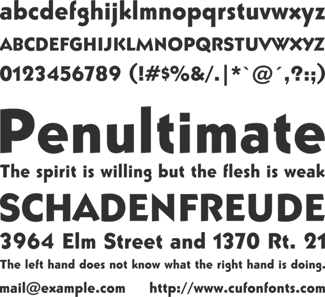Grizzly BT font preview