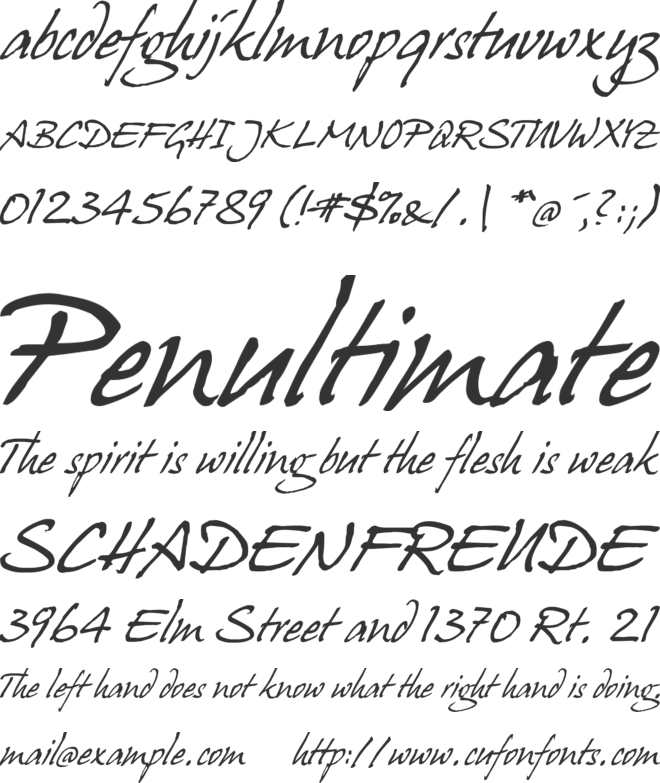 HansHand font preview
