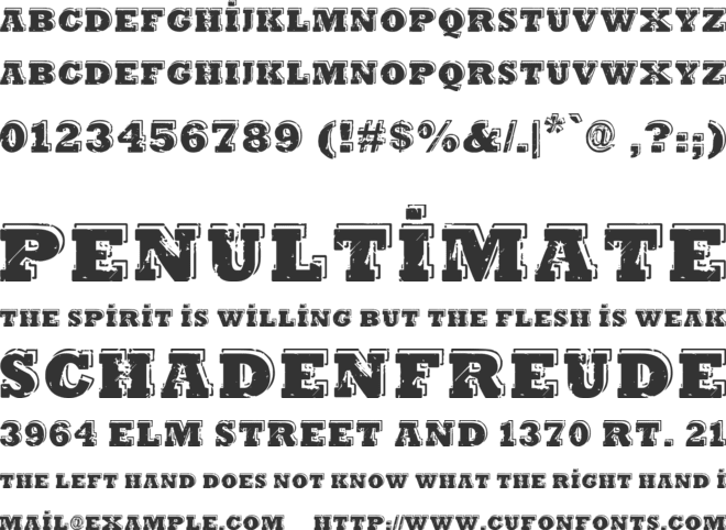 Hangbord DSG font preview