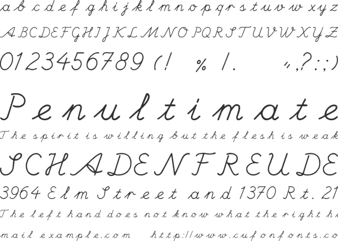 Hand Center font preview