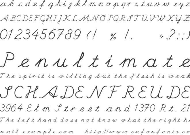 Hand Center font preview