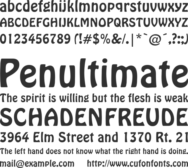 Hobo BT font preview