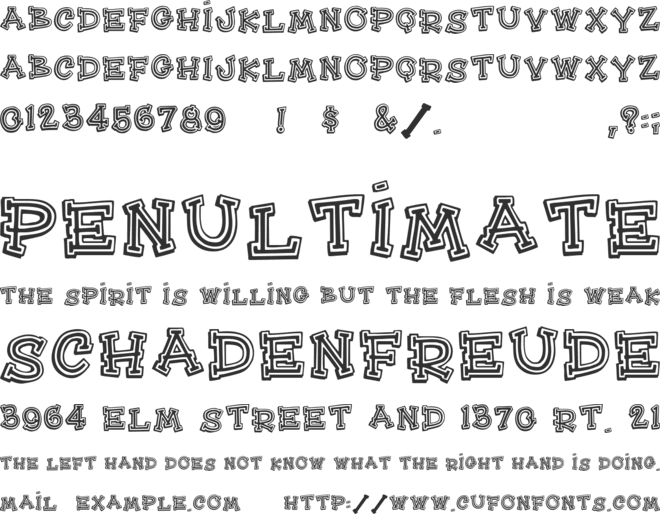HeeHaw font preview