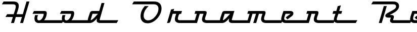 Hood Ornament Regular font