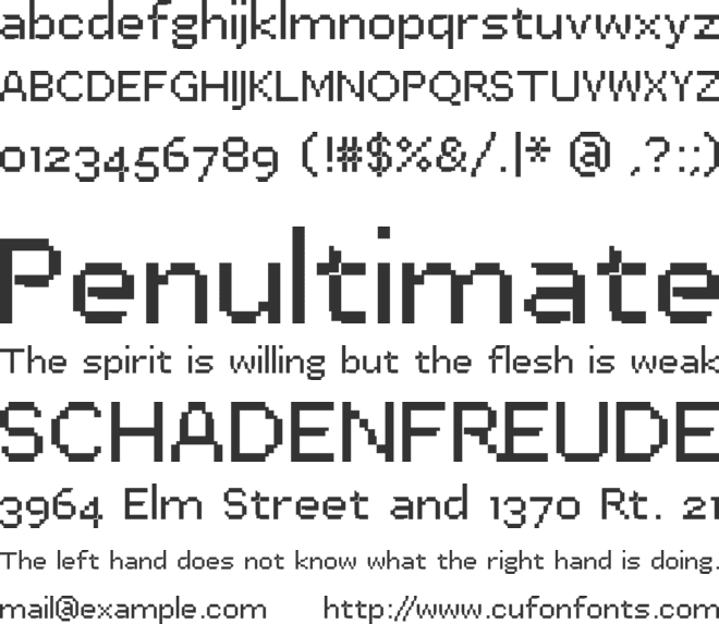 PF Easta Seven font preview