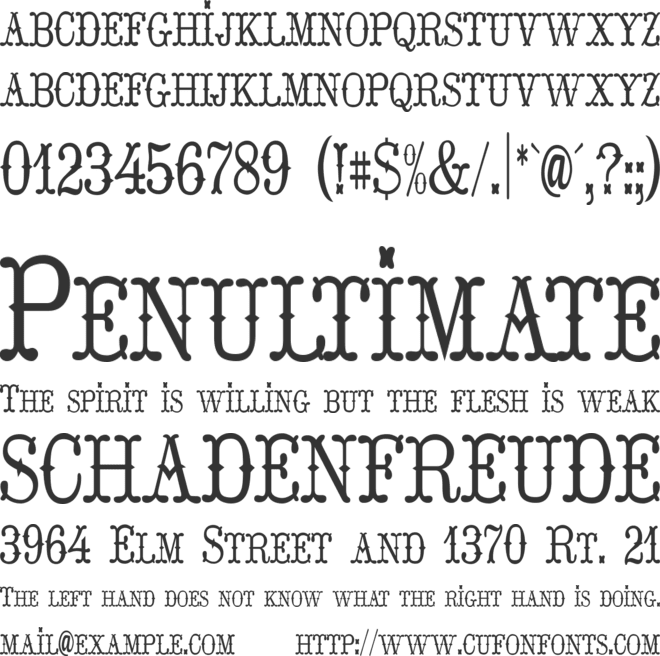 Hoedown font preview