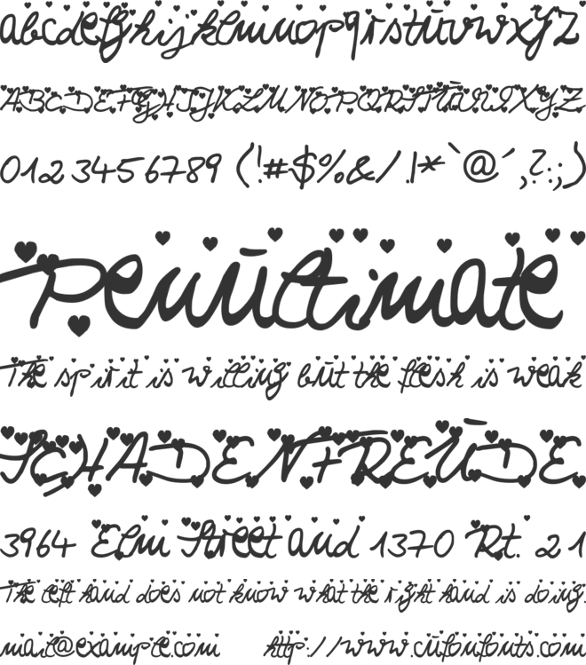 Iloveyou font preview