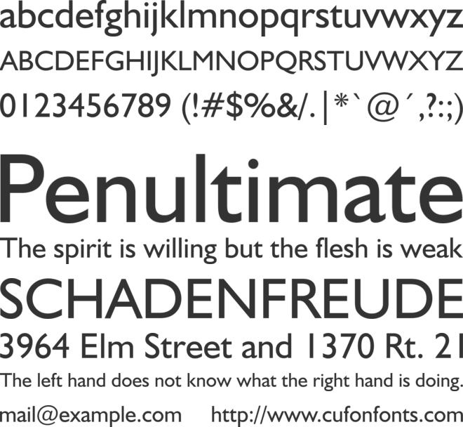 Humanst521 BT font preview