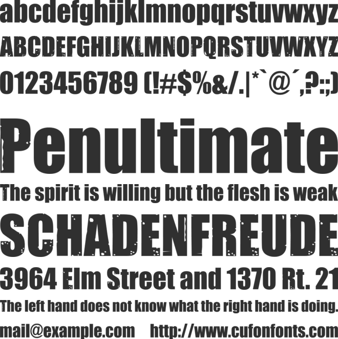 Impacted font preview