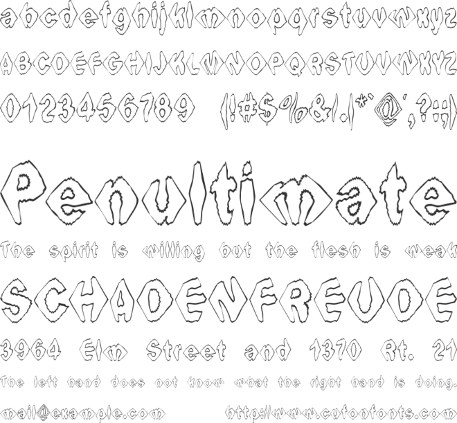 Ingothical Weird font preview
