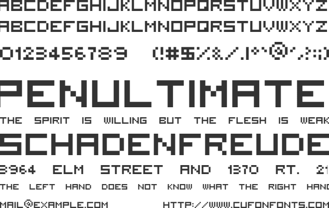 5x5 Square font preview