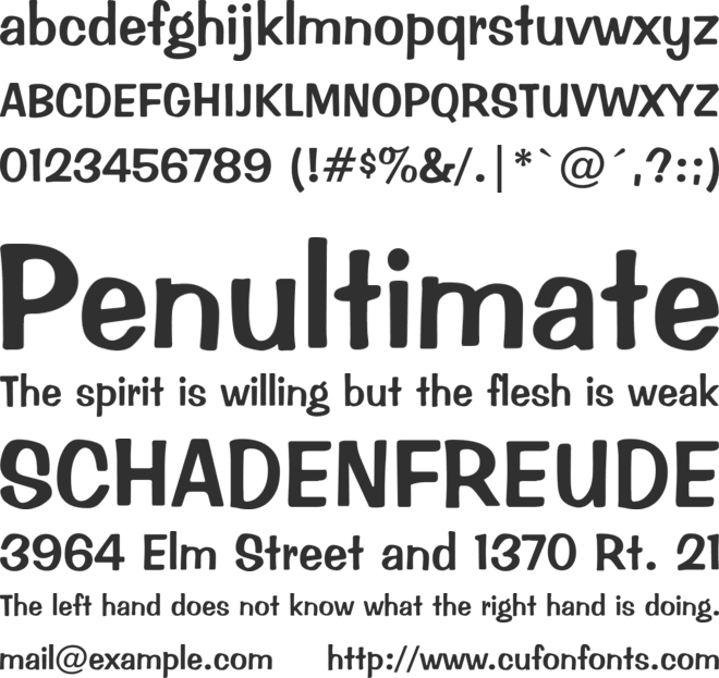 Impressed font preview