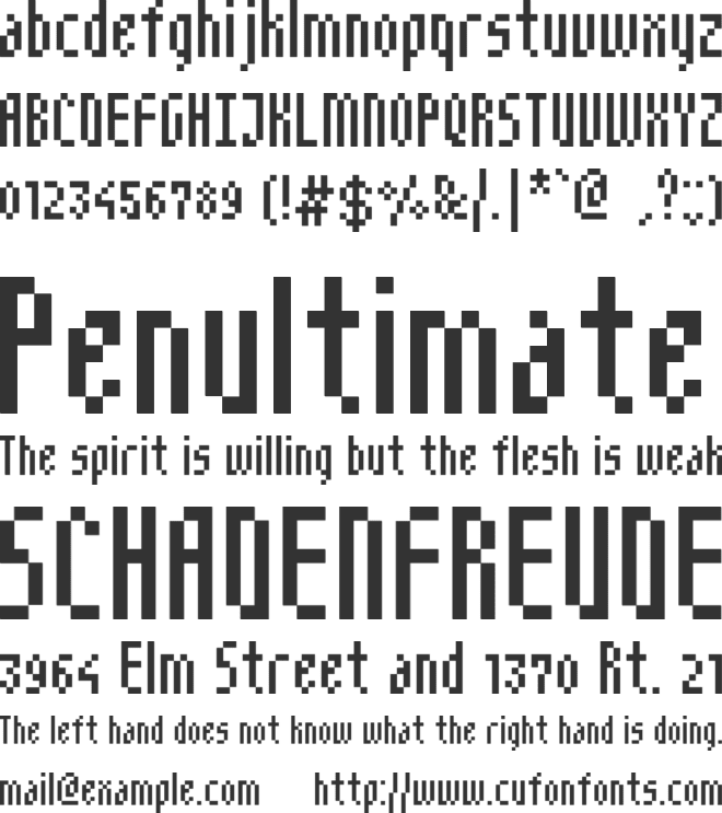 NarrowPix font preview