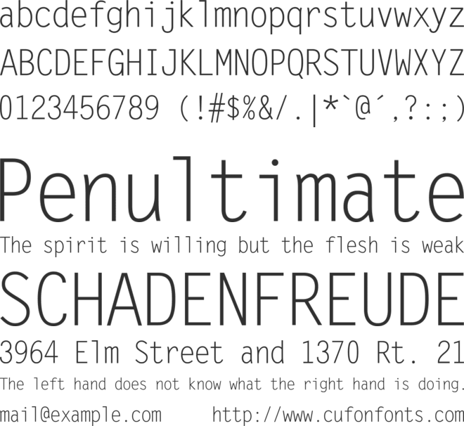 Letter Gothic font preview