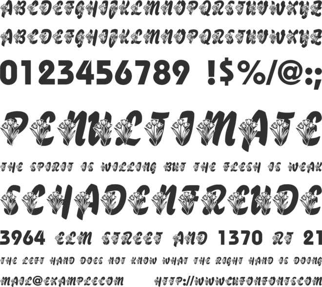 LMS Tulips font preview