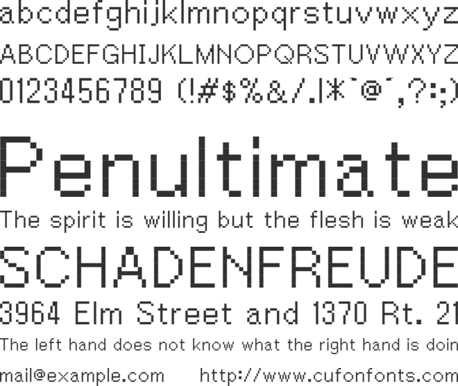 PW Extended font preview
