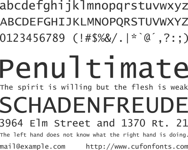 Lucida Console font preview