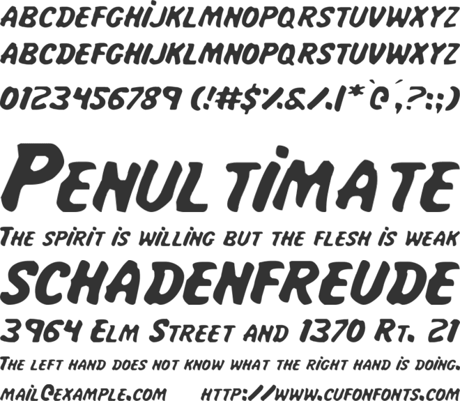Miss Amanda Jones Ital font preview