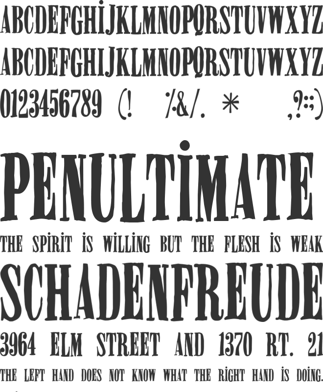 Miserable font preview