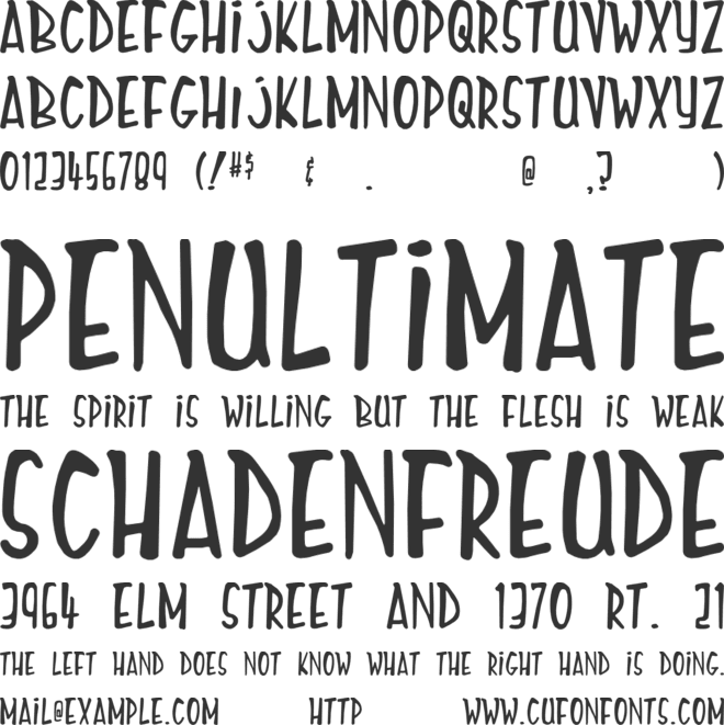 Mighty Tomato font preview