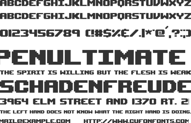 Upheaval font preview