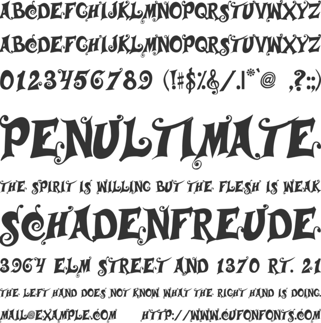 Musicals font preview