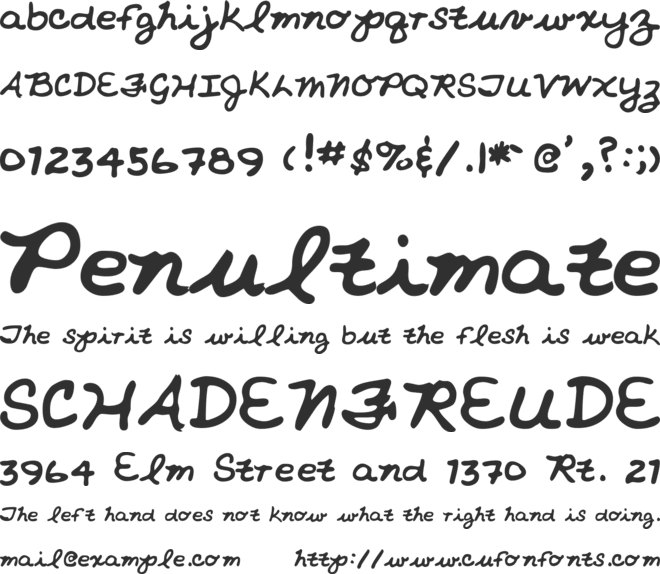 NicholesHand font preview