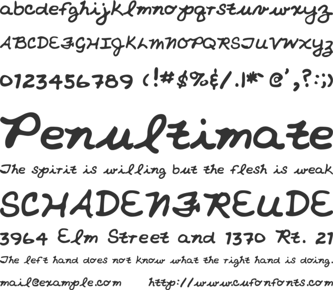 NicholesHand font preview