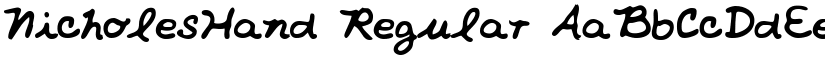 NicholesHand Regular font