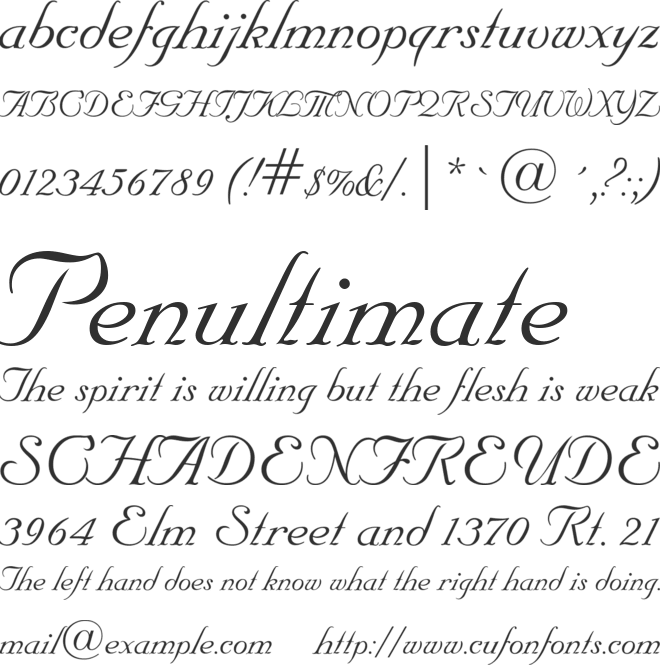 Nuptial BT font preview