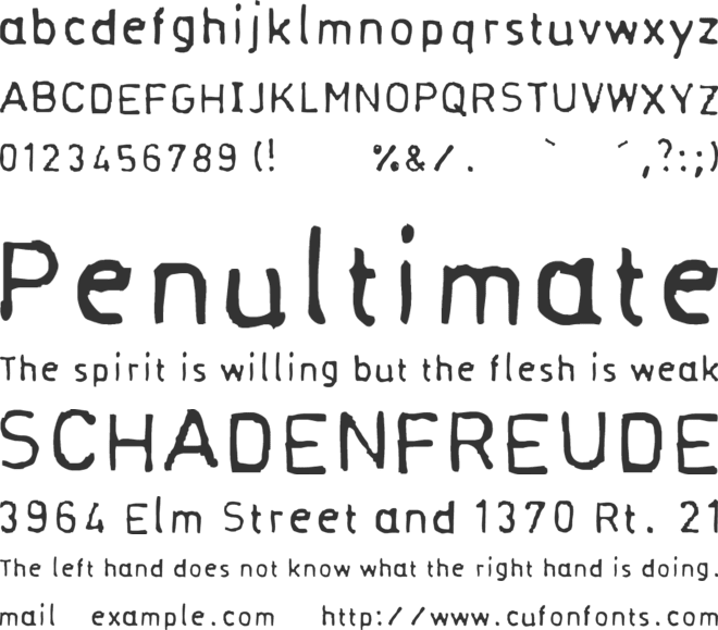 Normograf font preview