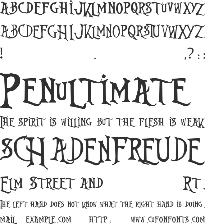 Nightmare Before Christmas font preview
