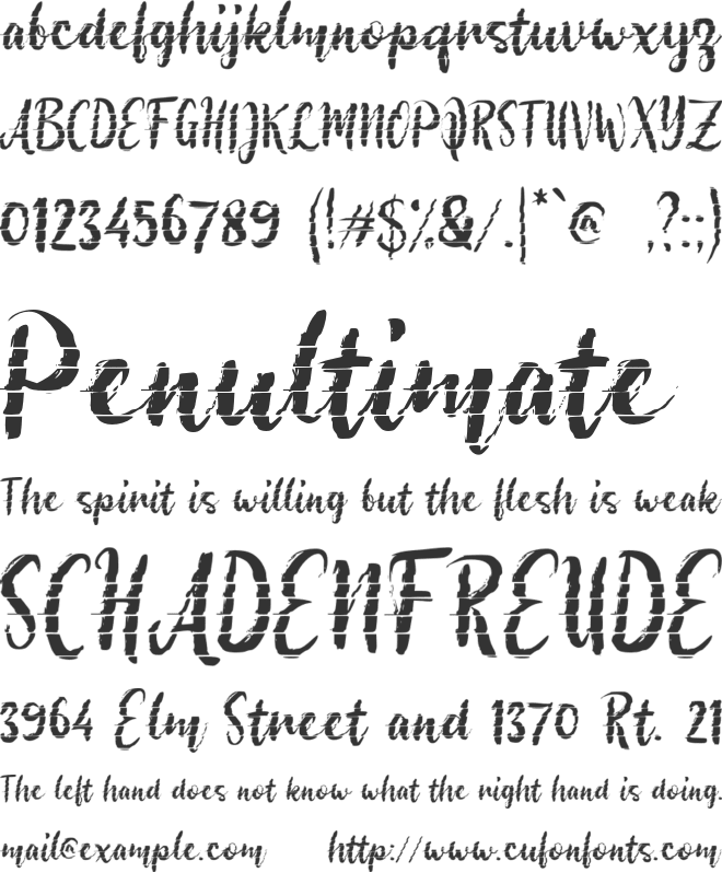 b Brush Glitch font preview