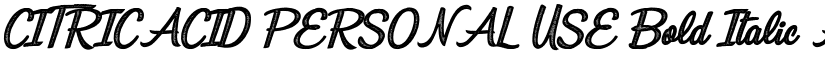 CITRICACID PERSONAL USE Bold Italic font