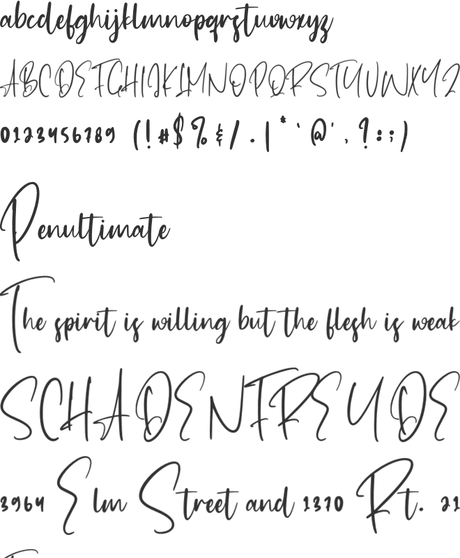 Bella Pilatry font preview