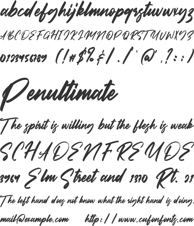 Bestallie font preview