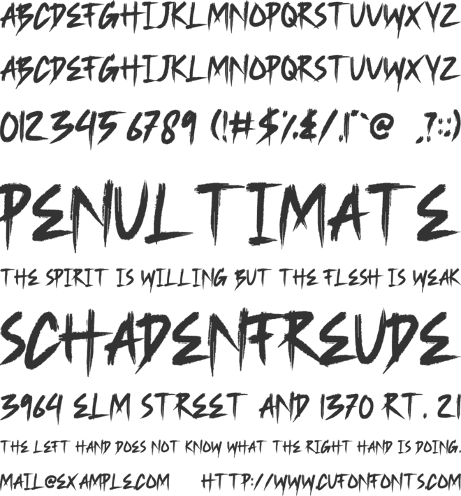 Parakan Brush font preview