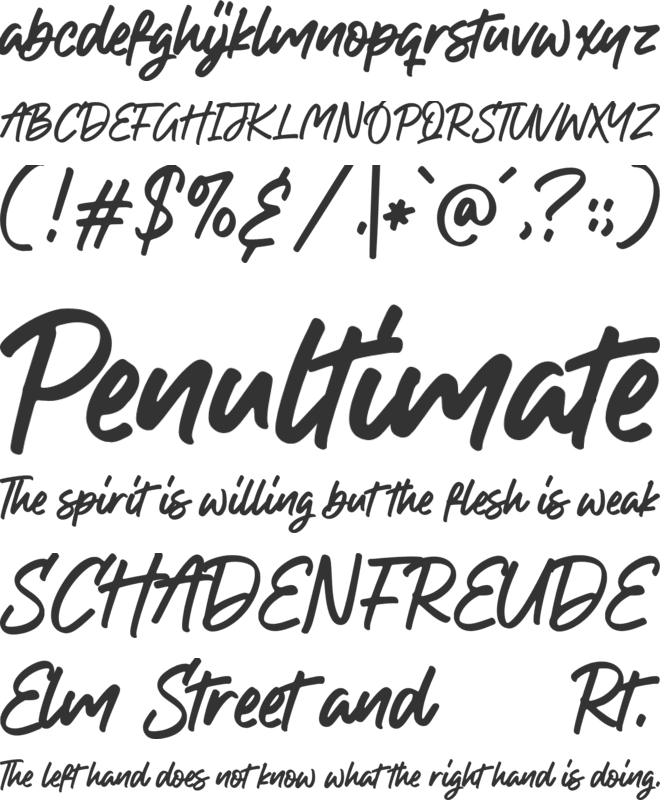 Handkick font preview