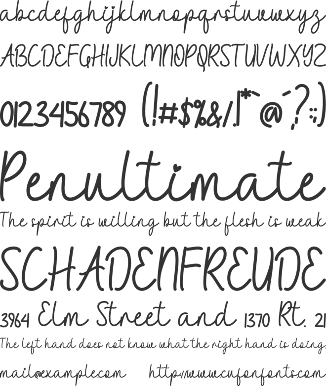 Amelline font preview