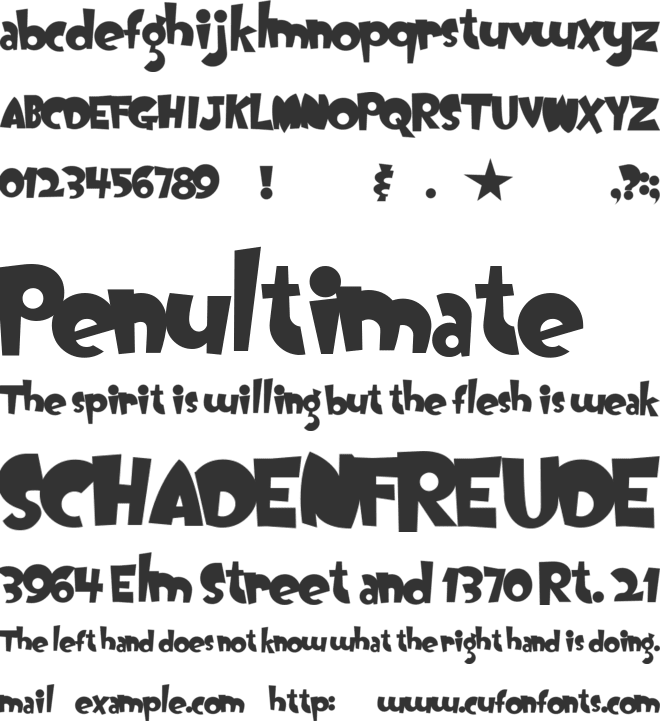 OogieBoogie font preview