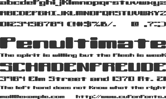 Off Kilter L (BRK) font preview