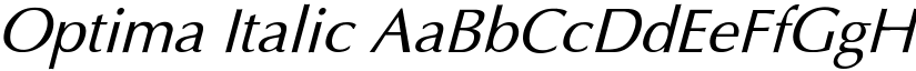 Optima Italic font