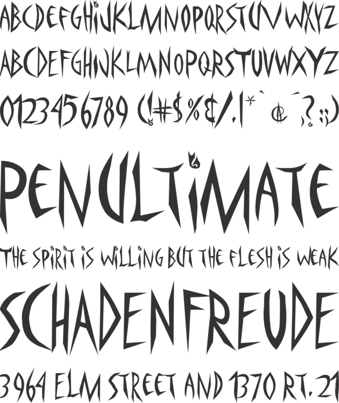 Panophobia font preview