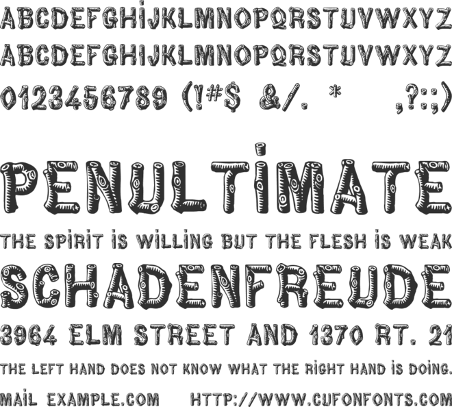 Pinewood font preview