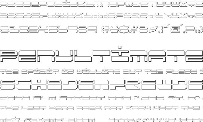 Quickmark Shadow font preview