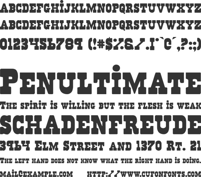 Regulators font preview